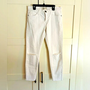 Current/Elliott White The Stiletto Ankle Skinny Jeans in White Size 28